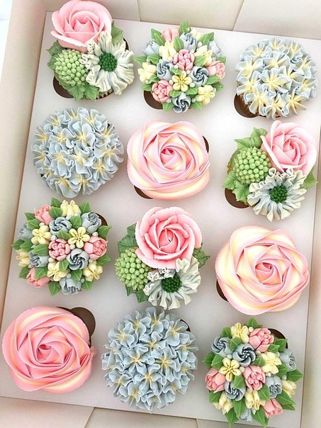 Весенние кексы с росписью и цветами Волшебные идеи для вдохновения