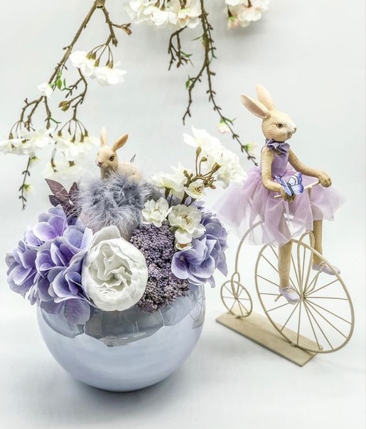 Весенний цветочный декор с зайцами и птичками Волшебная подборка идей для вдохновения