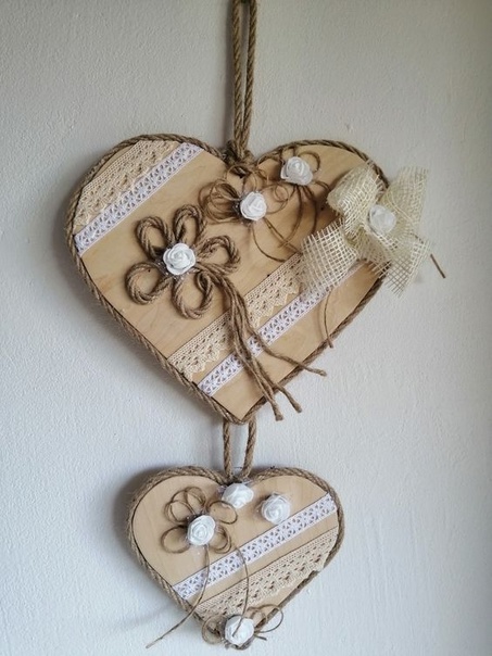 Романтичный декор с фанерными сердечками Волшебные идеи для вдохновения