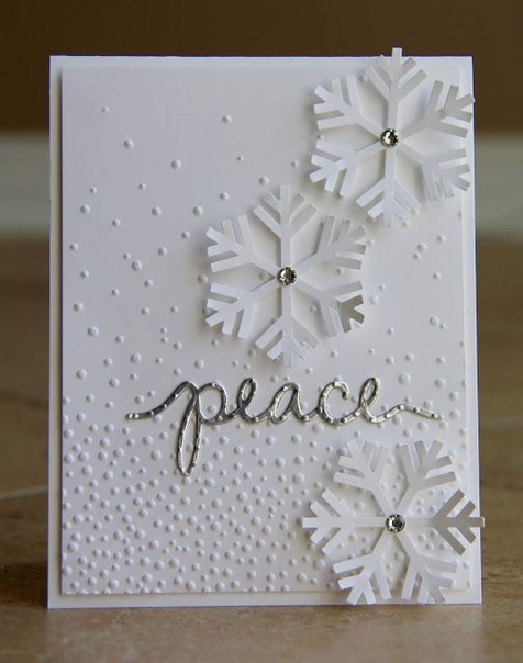 Новогодние открытки с бумажными снежинками Волшебные идеи для вдохновения