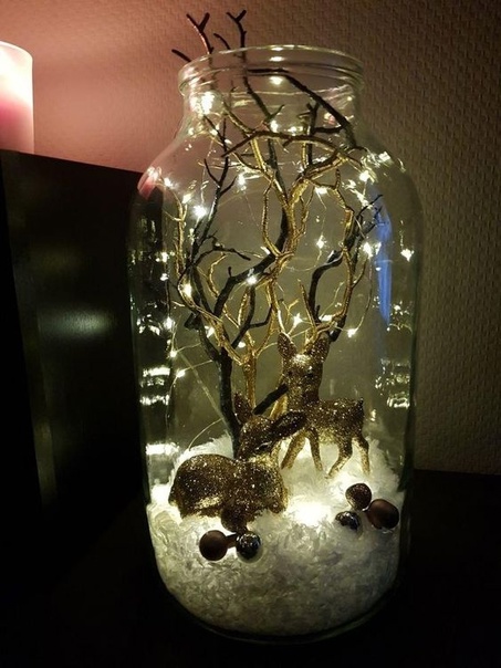 Новогодний декор в стеклянных баночках и вазах Волшебные идеи для вдохновения