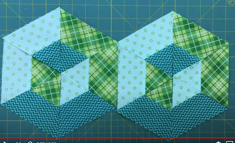 Шестиугольные блоки пэчворка с эффектом обьема. МК с пошаговыми фото.