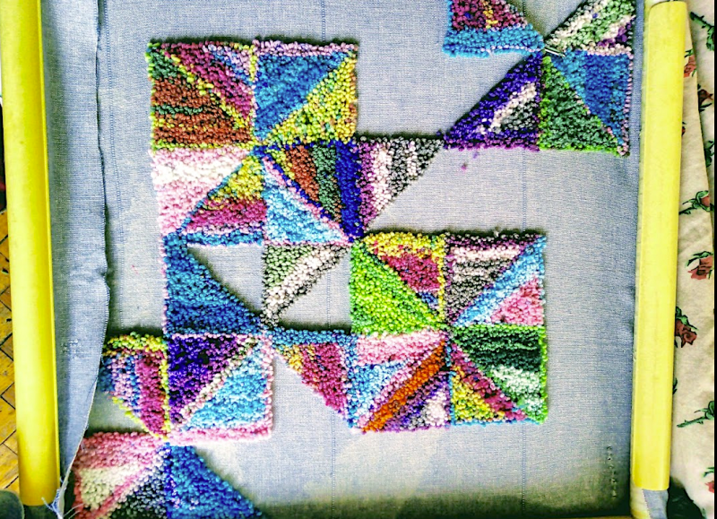 Моя ковровая вышивка в стиле пэчворк. Первый успешный опыт.